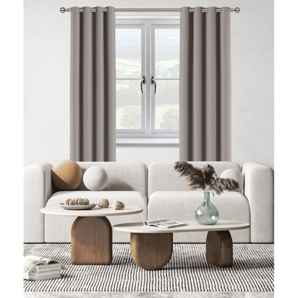 New Edge Blinds 240cm Chrome Ball End Eyelet Metal Curtain Pole Set Image 2