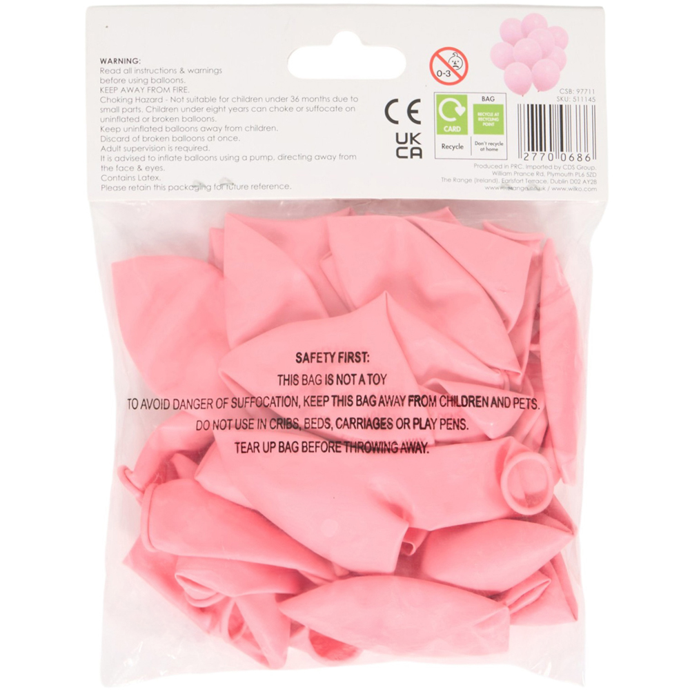 Pack of 25 Baby Pink or Blue Balloons Image 3