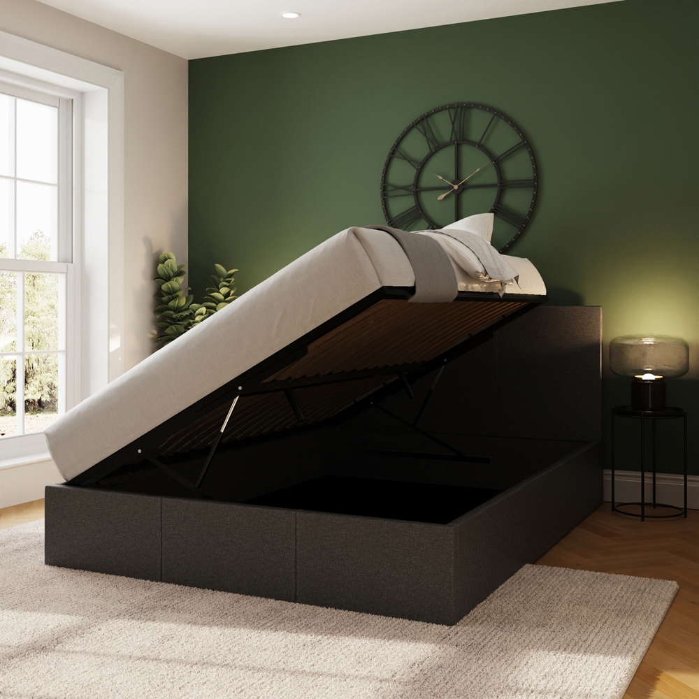 GFW King Grey Side Lift Ottoman Bed Image 8