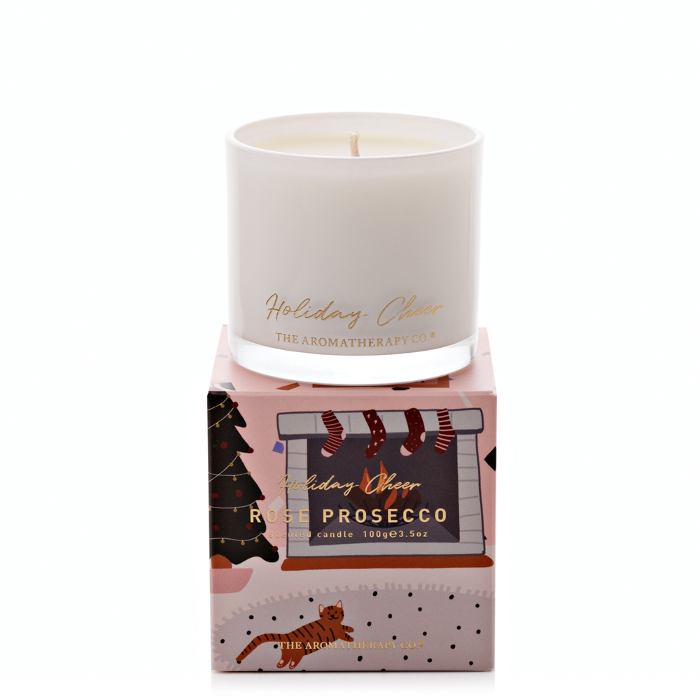 The Aromatherapy Co Holiday Cheer Rose Prosecco Scented Candle 100g Image 3