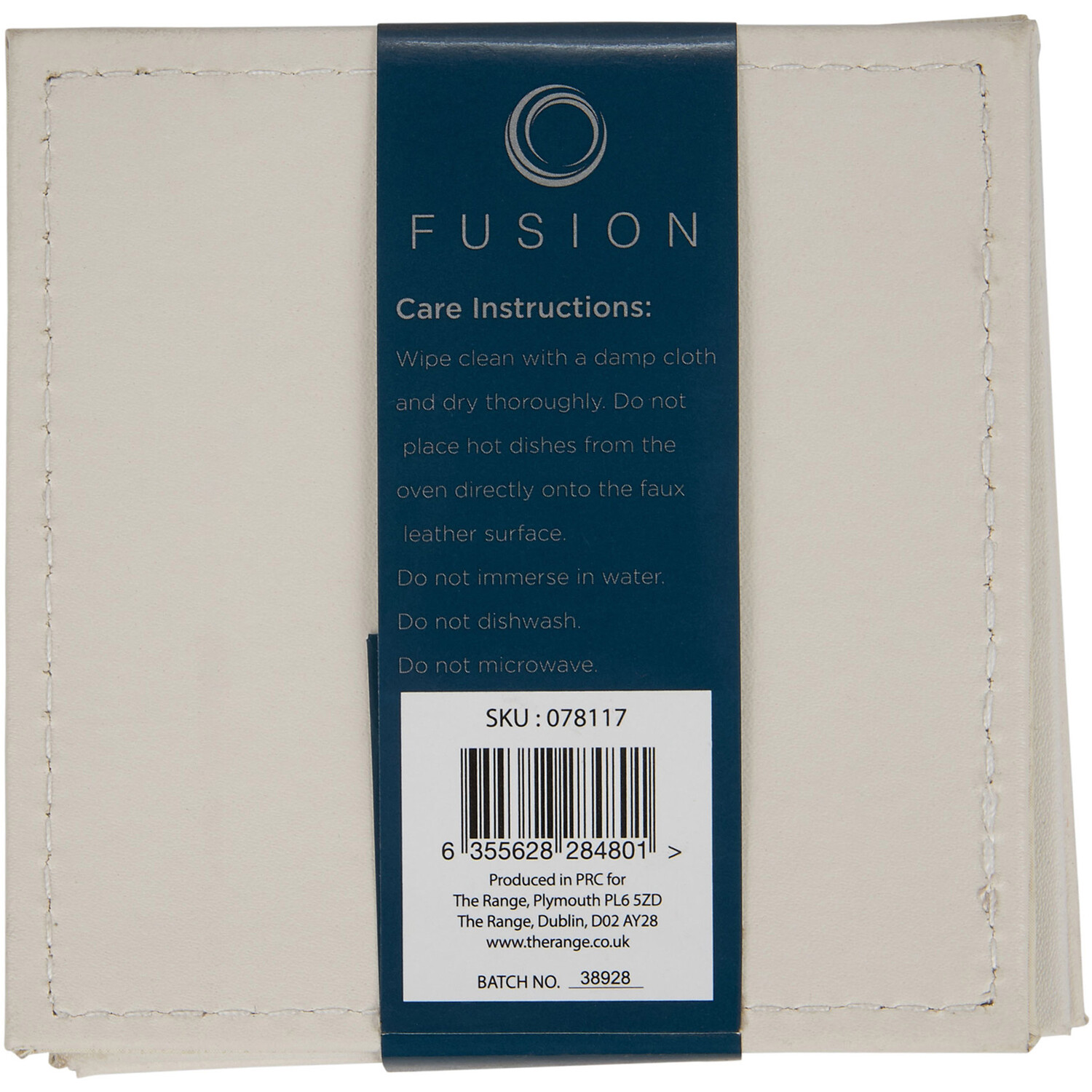 Set of 4 Fusion Faux Leather Coasters - Natural Image 2