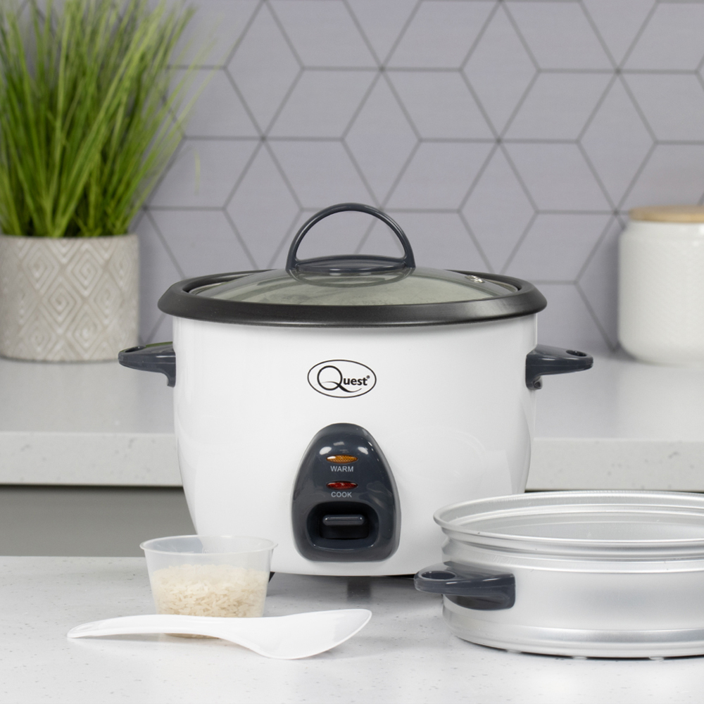 Quest 3 in 1 White 1L Rice Cooker and Steamer 400W Image 3