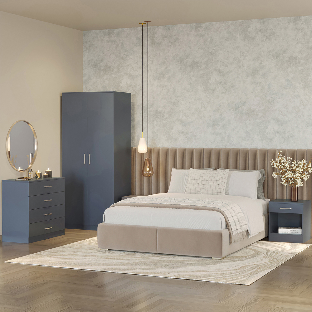 Seconique Dakota 3 Piece Dark Grey Furniture Set Image 1