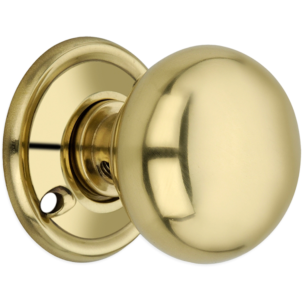 Spira Brass Polished Brass Cottage Small 40mm Rim and Mortice Door Knob 2 Pack Image 3