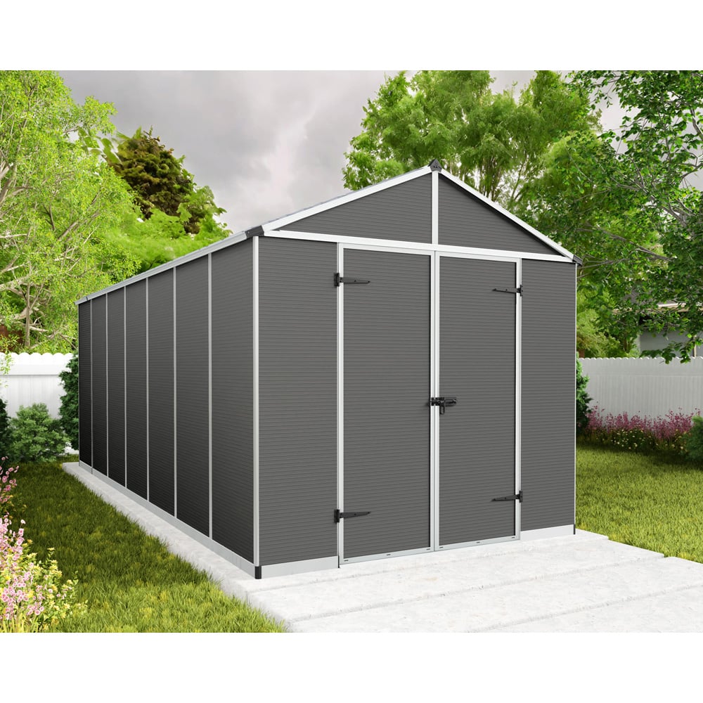 Palram Canopia Rubicon 8 x 17ft Dark Grey Garden Shed Image 2