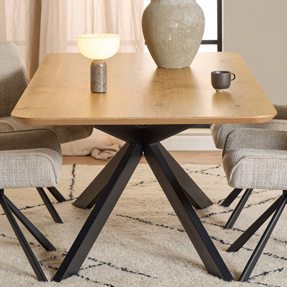 Florence Irwine 6 Seater Dining Table Matt Oak Image 1