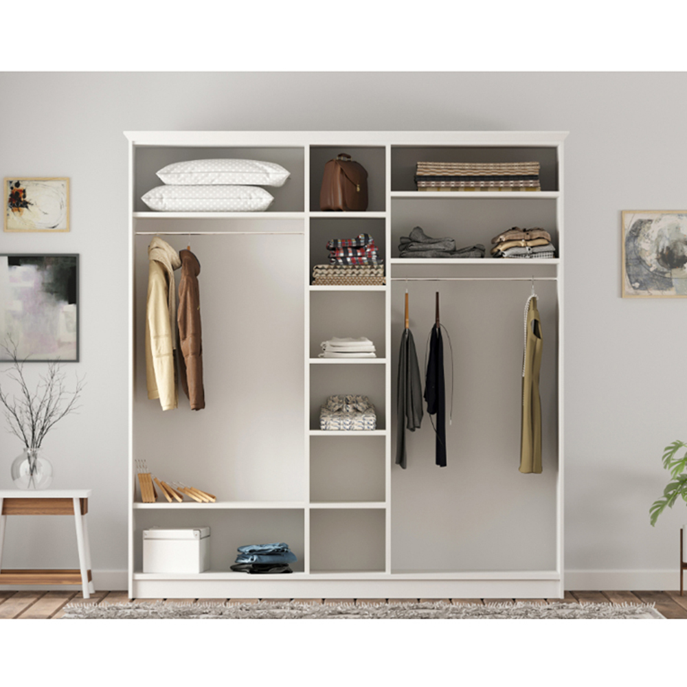 Evu DAISY XL 5 Door White Wardrobe Image 6