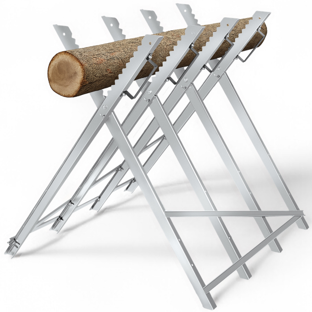 tectake Foldable Steel Sawhorse with Stem Holders Image 2