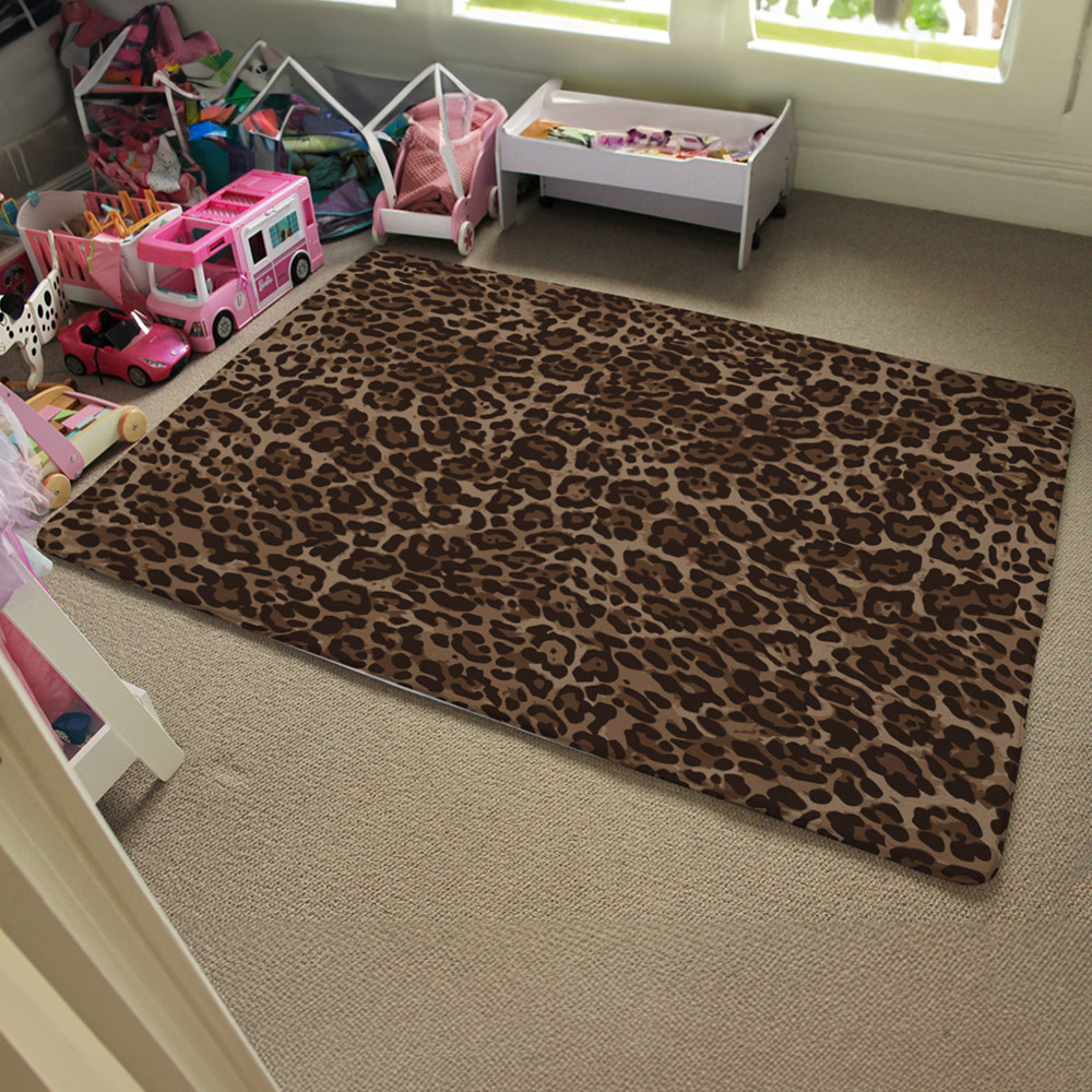 Benjamin Tate Design Faux Wool Extra Large Leopard Print Rug 230 x 160cm Image 5