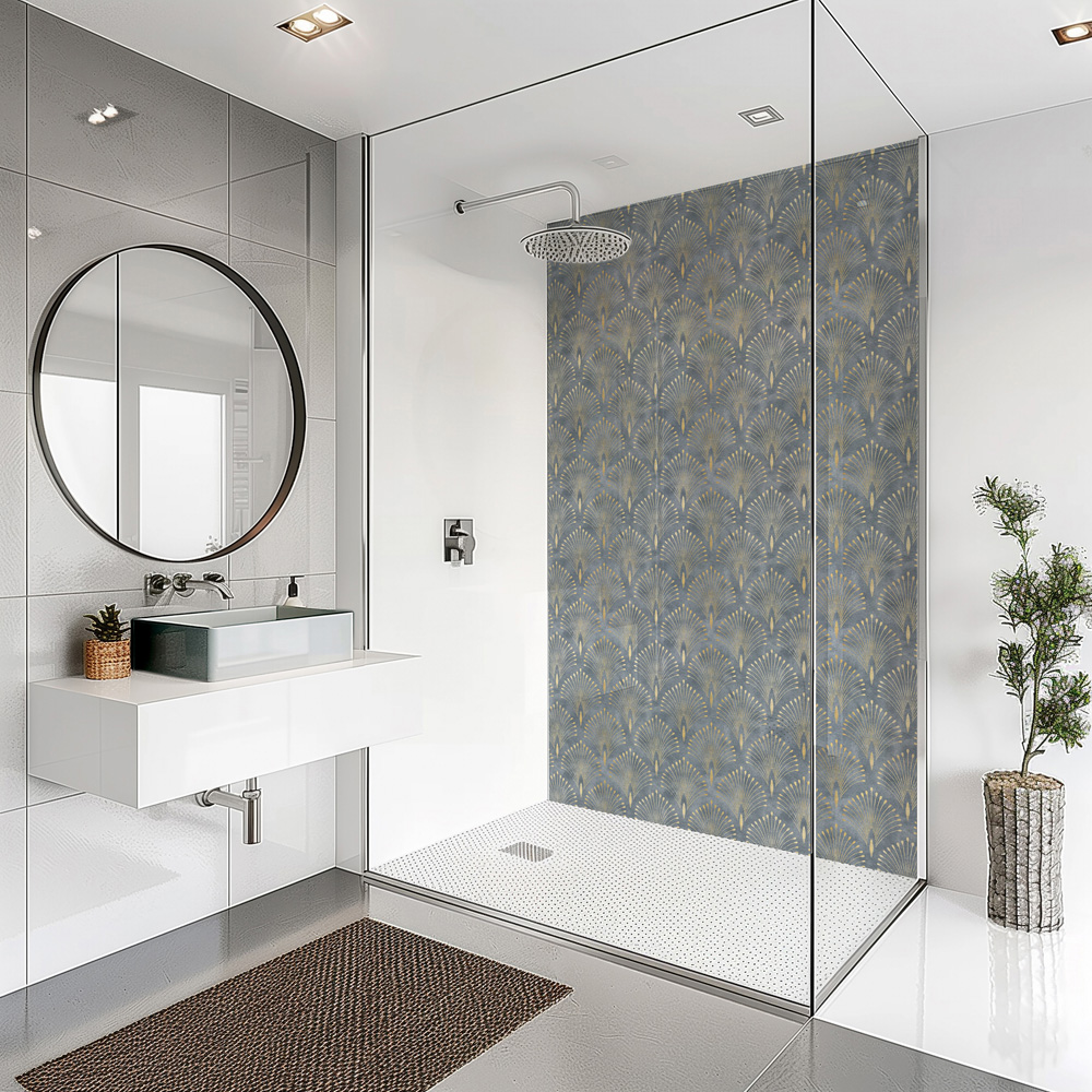 Splashbax Premium Artisan Art Deco Peacock Acrylic Bathroom Wall Panel 2400 x 1200mm Image 3