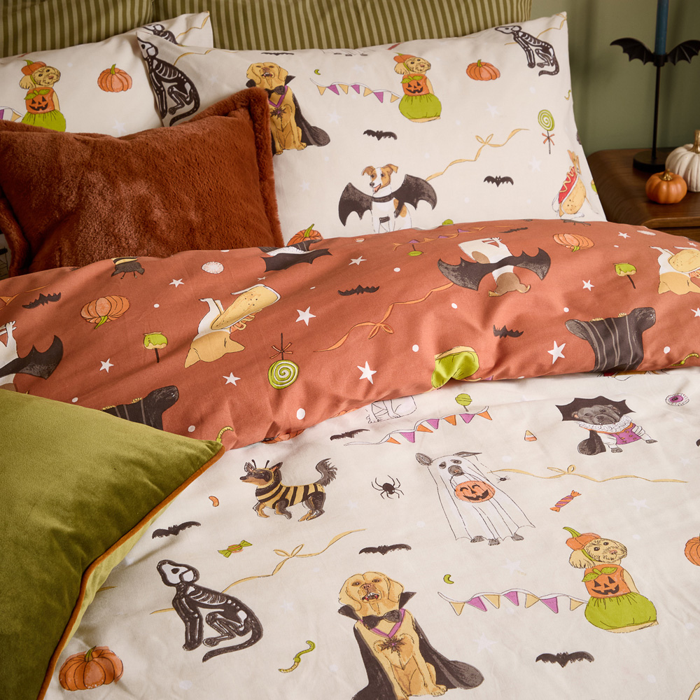 Furn King Size Multicolour Howl-O-Ween Reversible Duvet Cover Set Image 3