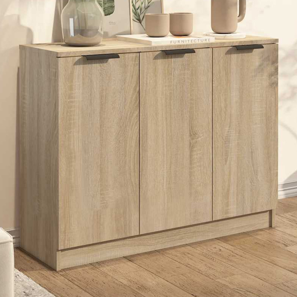 vidaXL 3 Door Sonoma Oak Sideboard Image 1