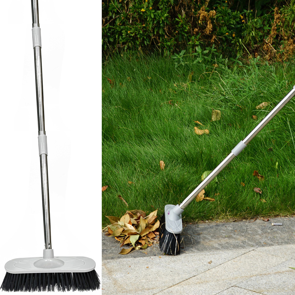 Gr8 Garden Stainless Steel Hard Bristle Sweeping Broom with Handle Image 3