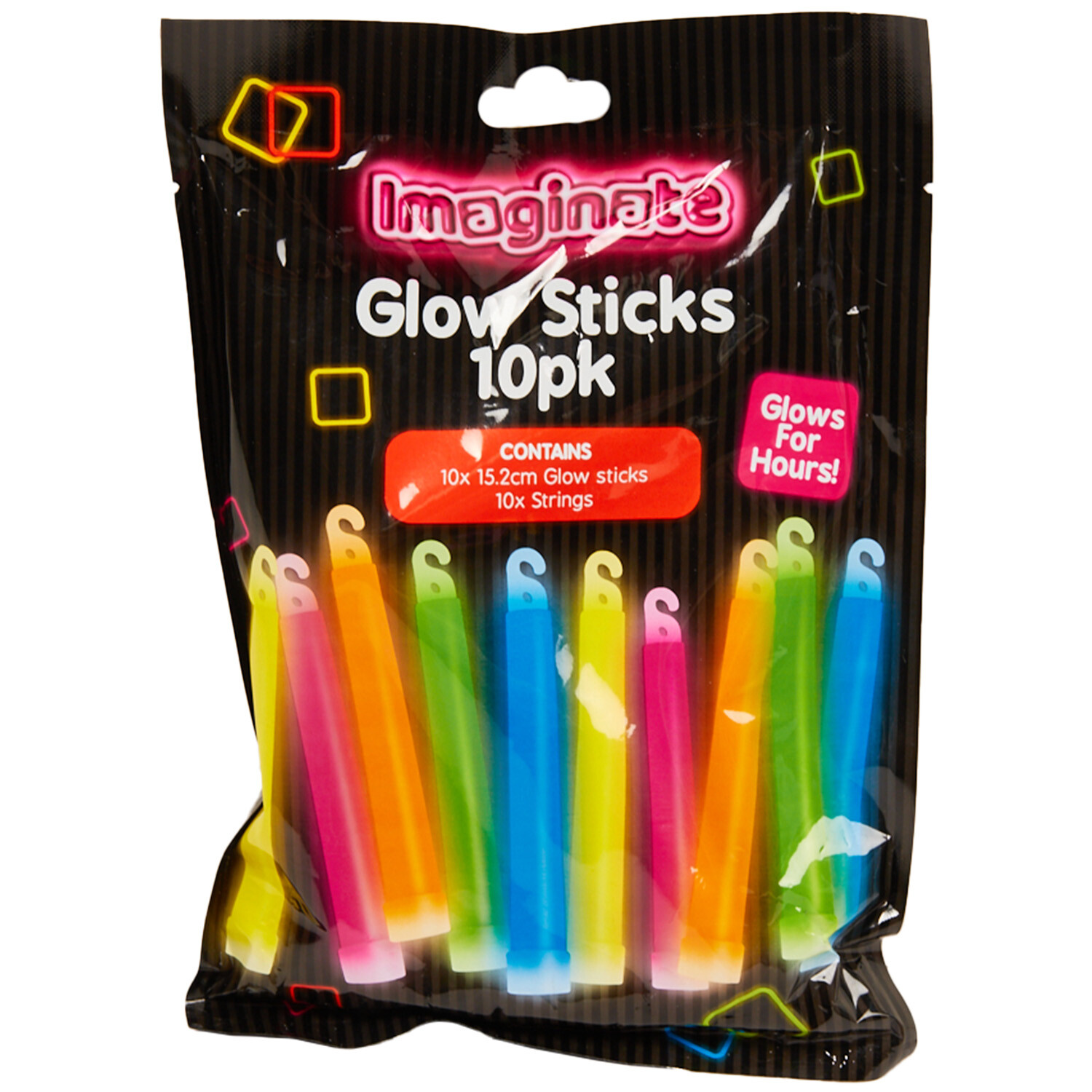 Pack of 10 Imaginate Glow Sticks - Multicolour Image 1