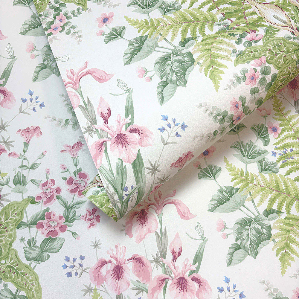Rasch Wallpaper Chelsea Ferns Green and Pink Wallpaper Image 2