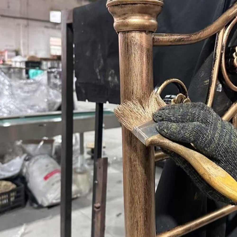 OAT Home Mayfair Single Antique Brass Effect and Black Guest Trundle Metal Day Bed Image 7