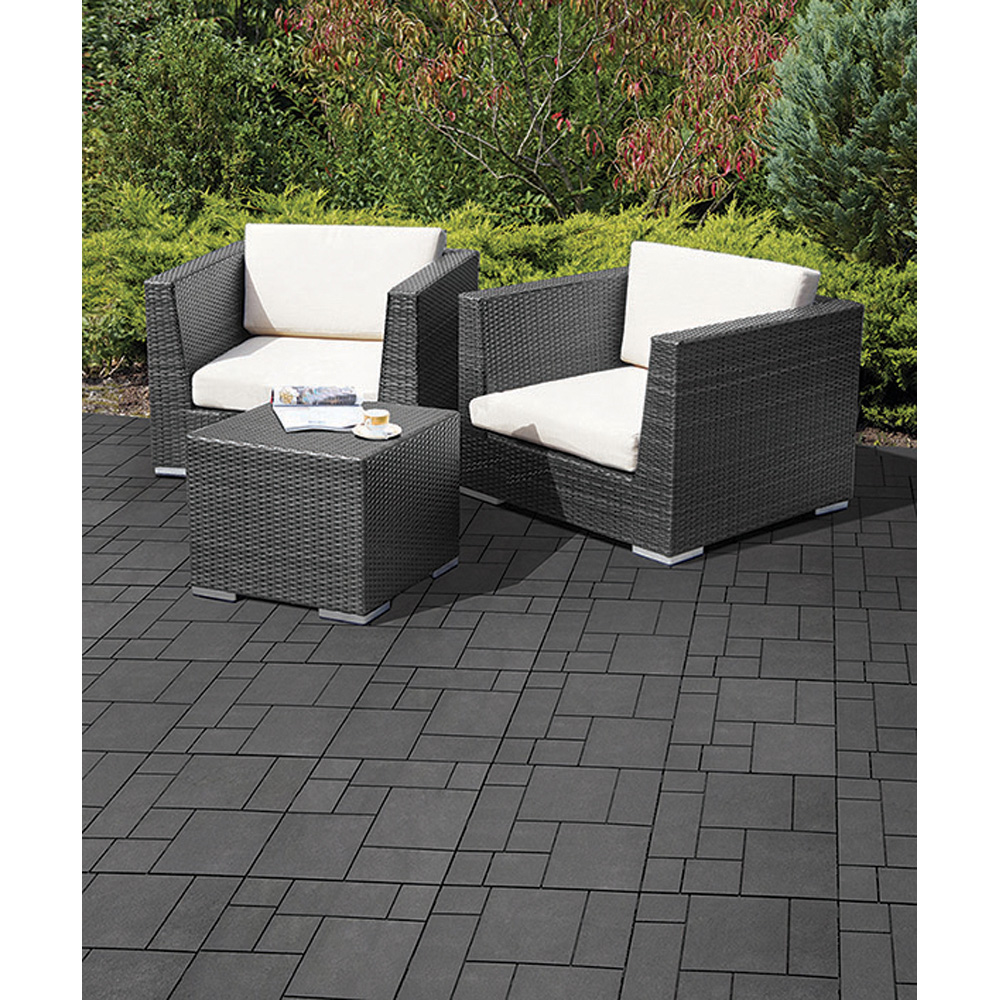 Primeur Mosaic Graphite Interlocking Decking Tile 30 x 30cm 18 Pack Image 2