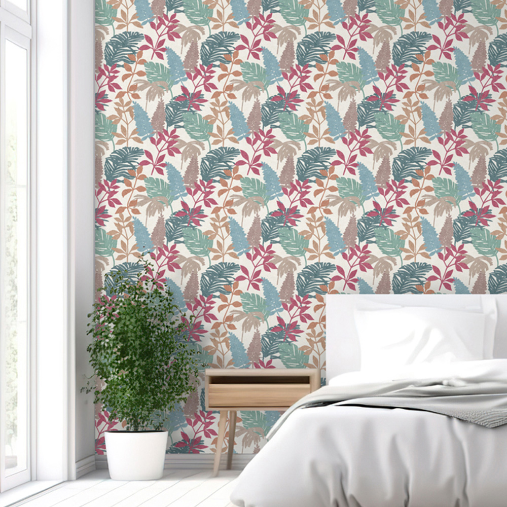 Arthouse Fun Leaf Soft Multicolour Wallpaper Image 4