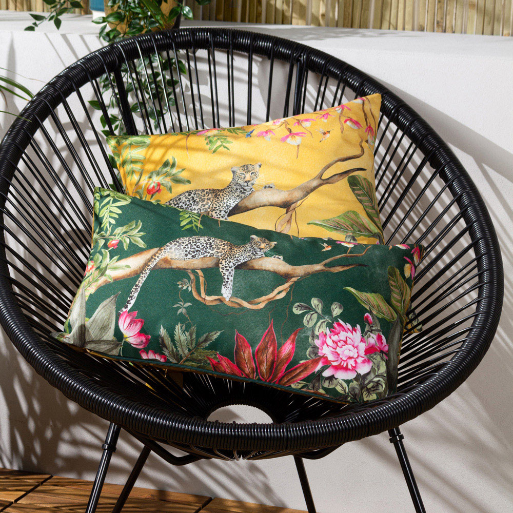 Evans Lichfield Forest Leopard Rectangular Outdoor Reversible Cushion Image 5