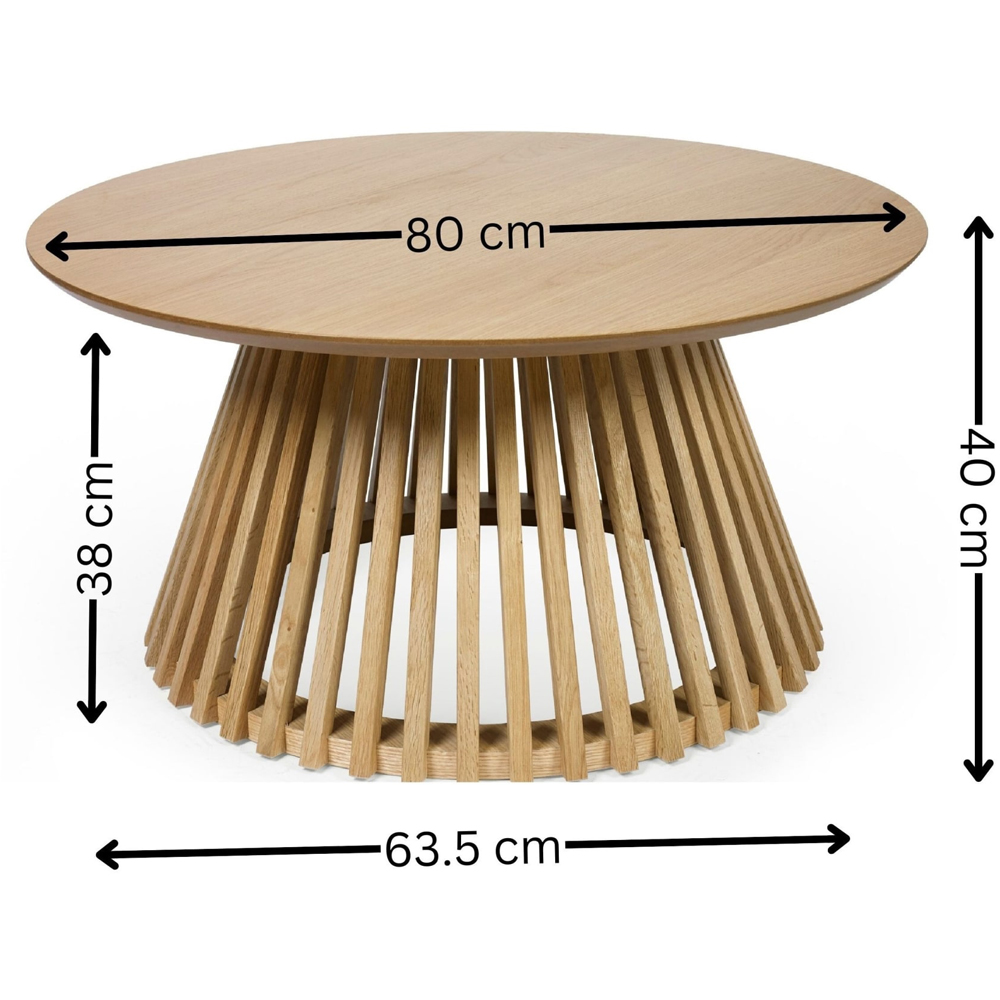 Julian Bowen Ollie Natural Oak Round Coffee Table Image 6