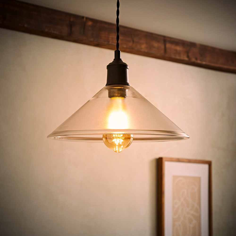 ValueLights Tapered Dome Clear Glass Pendant Lamp Shade Image 2