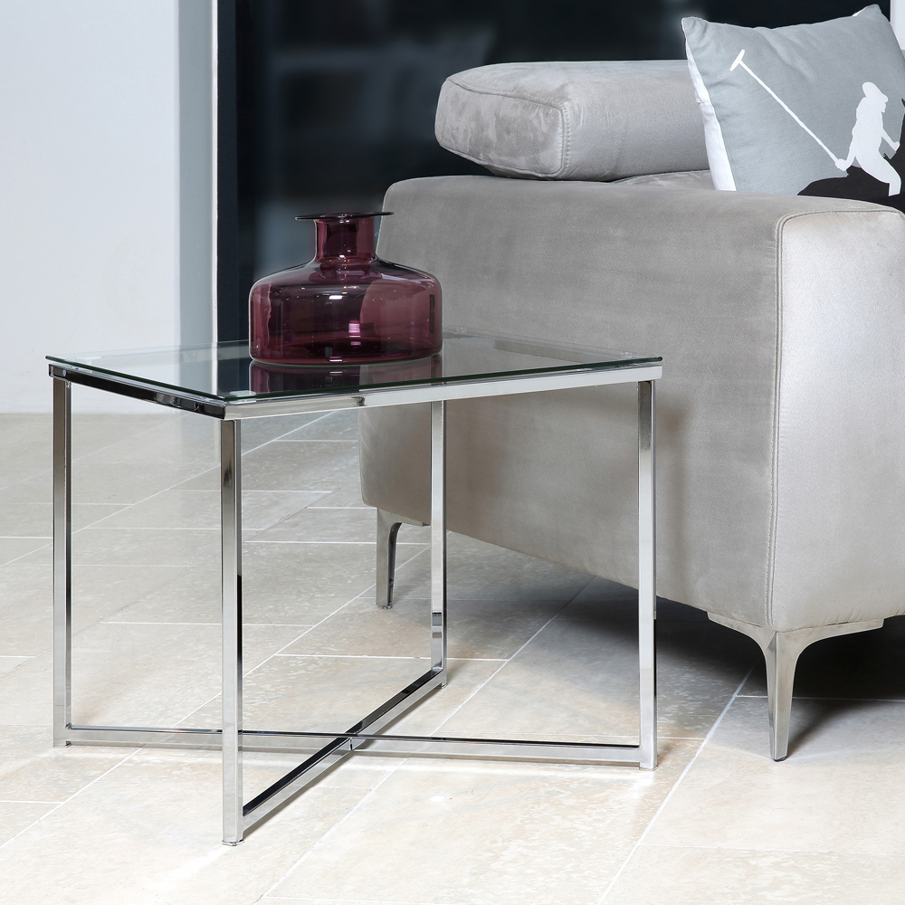 Florence Cross Square Top Metal Side Table Image 7