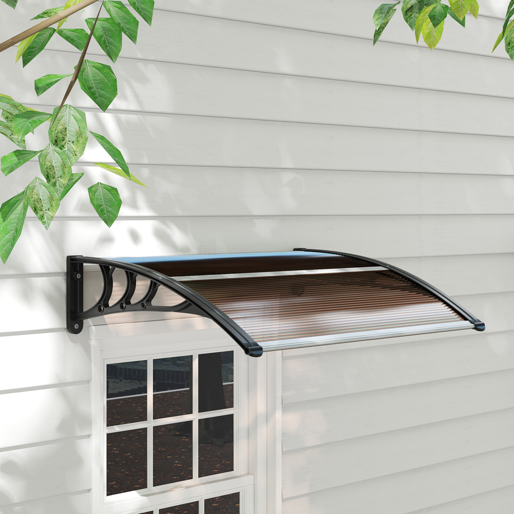 Outsunny Dark Brown Outdoor Window Door Canopy Awning 1 x 0.75m Image 4