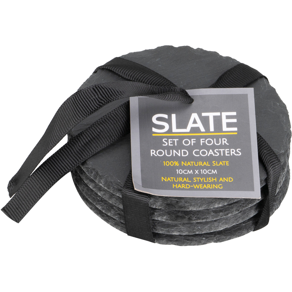 4 Pack Round Slate Coasters Image 1