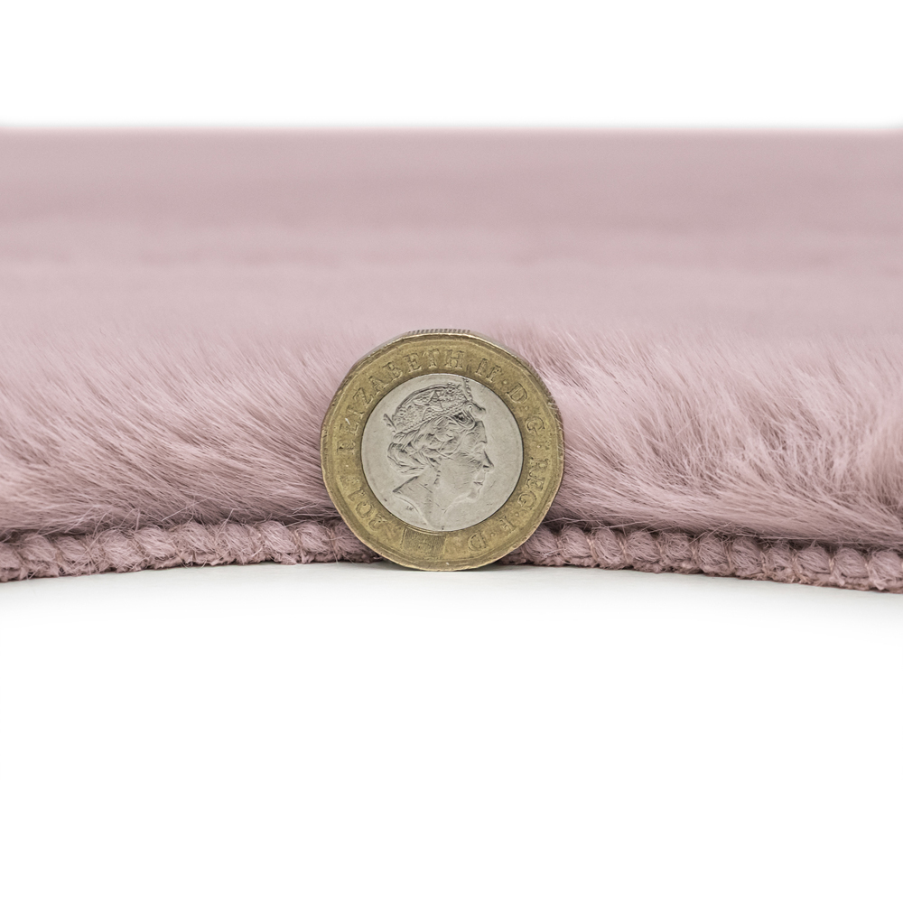 JVL Pink Faux Fur Rug 60 x 90cm Image 4