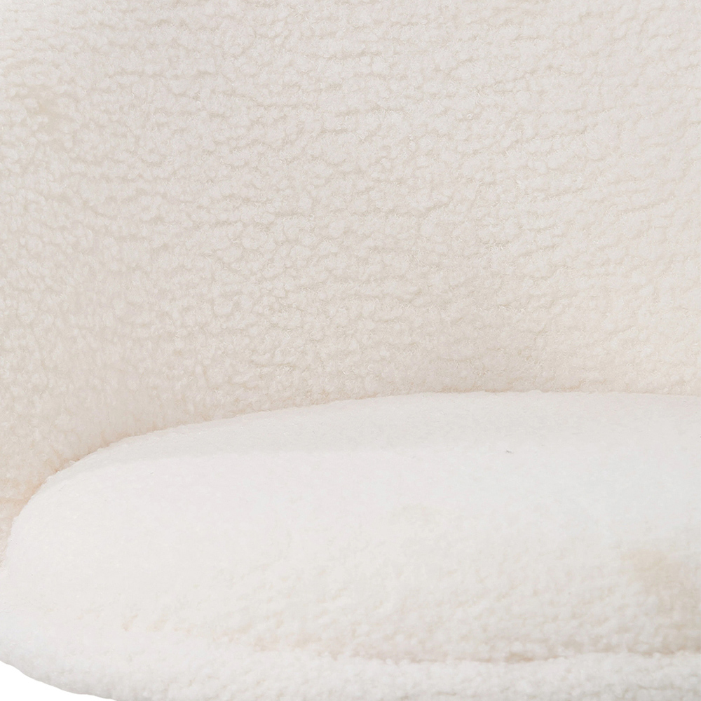 Living and Home White Sherpa Fleece Curved Backrest Bar Stool Set of 2 Image 6