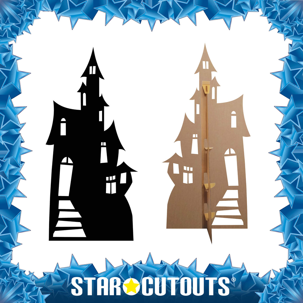 Star Cutouts Large Haunted House Silhouette Cardboard Cutout 5.5ft Image 5
