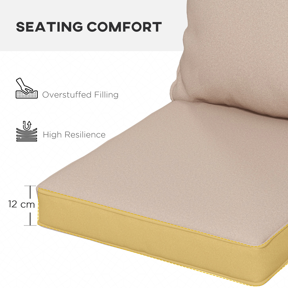 Outsunny Beige Back and Seat Replacement Cushion Set Image 6