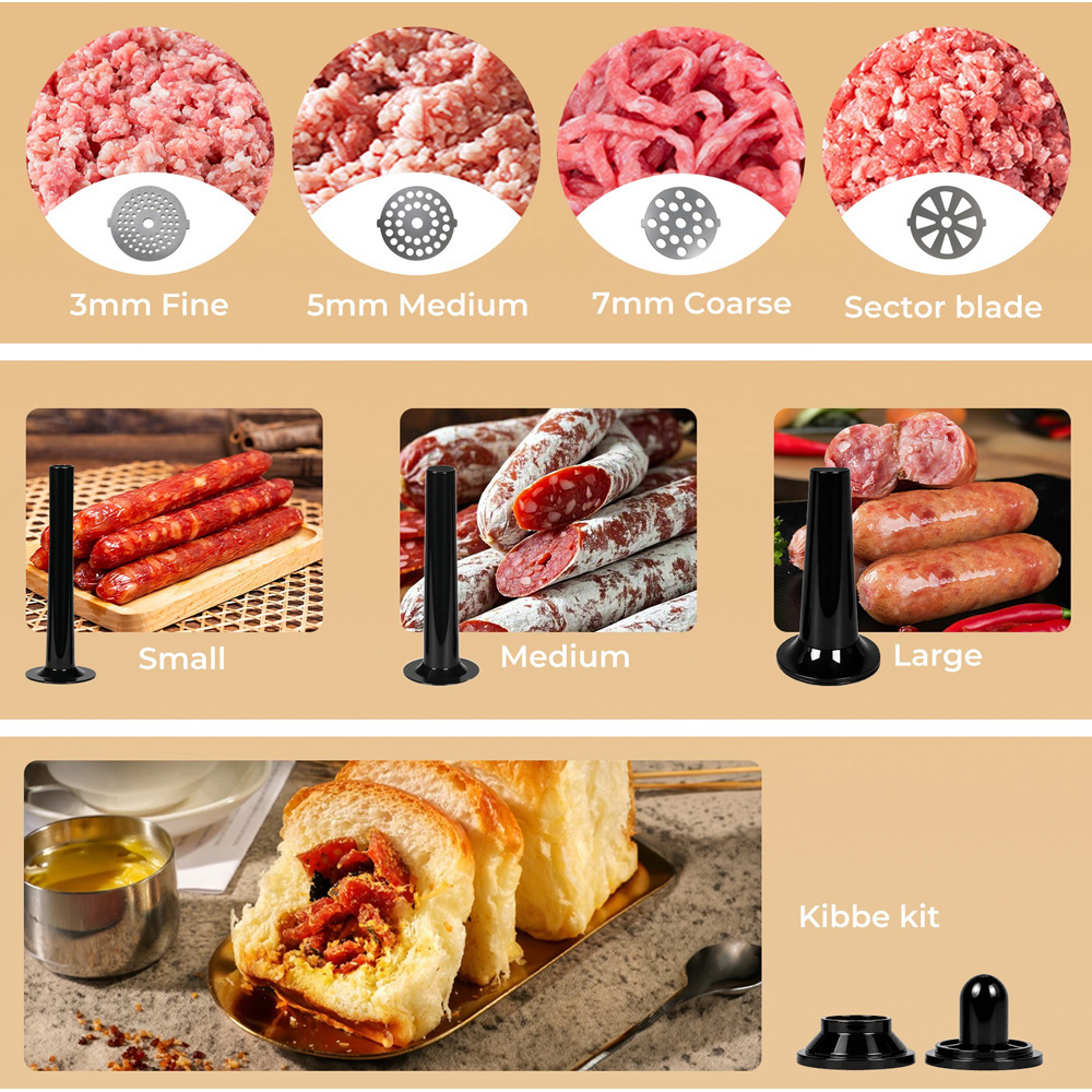 Spector MG1004-UK Stainless Steel Electric Meat Grinder Mincer 2800W Image 4