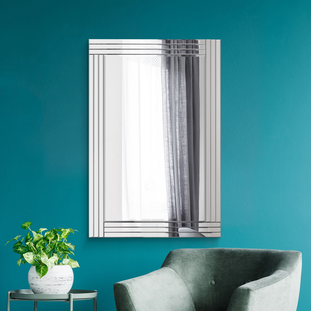 Oakley Triple Edge Bevelled All Glass Large Dress Mirror 120 x 80cm Image 2