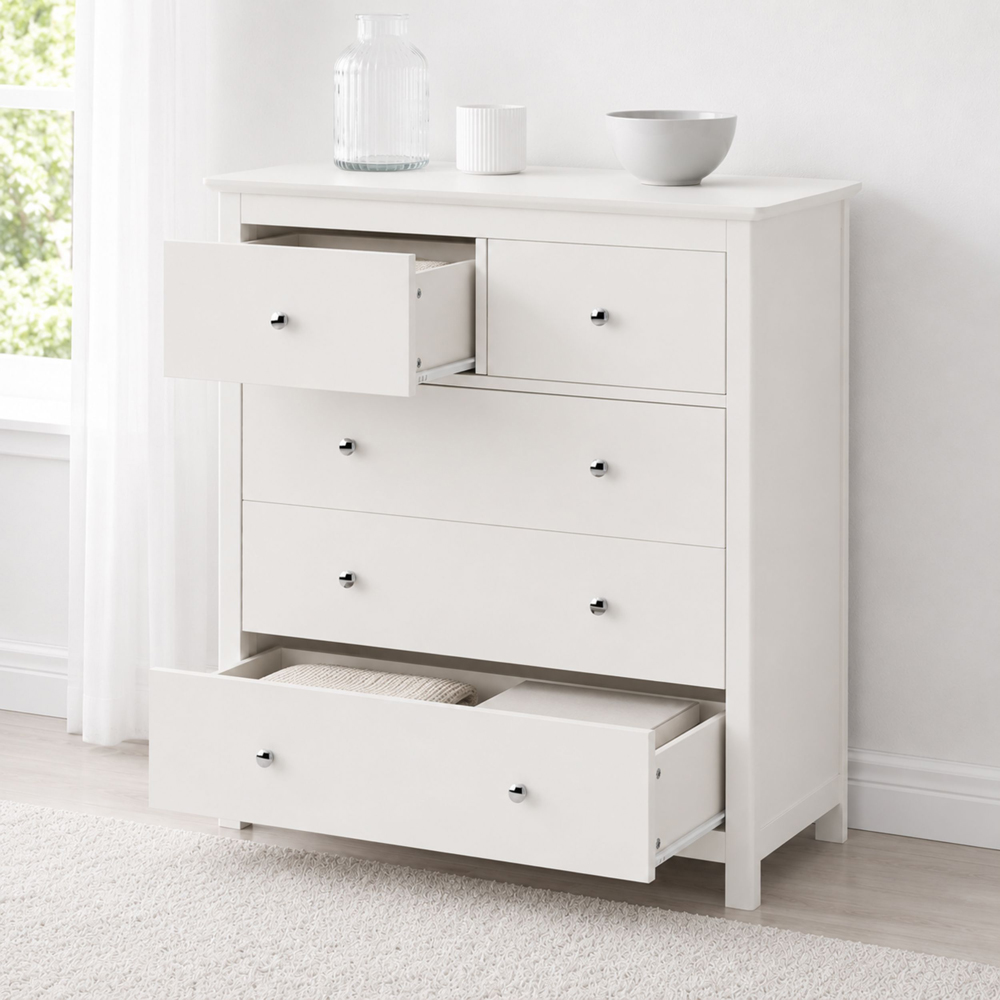 Core Products Nairn 5 Drawer White Chest of Drawers Image 8