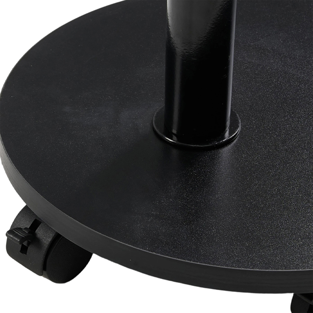 Living and Home Black Marble Look Round Side Table with Lockable Castors Image 3