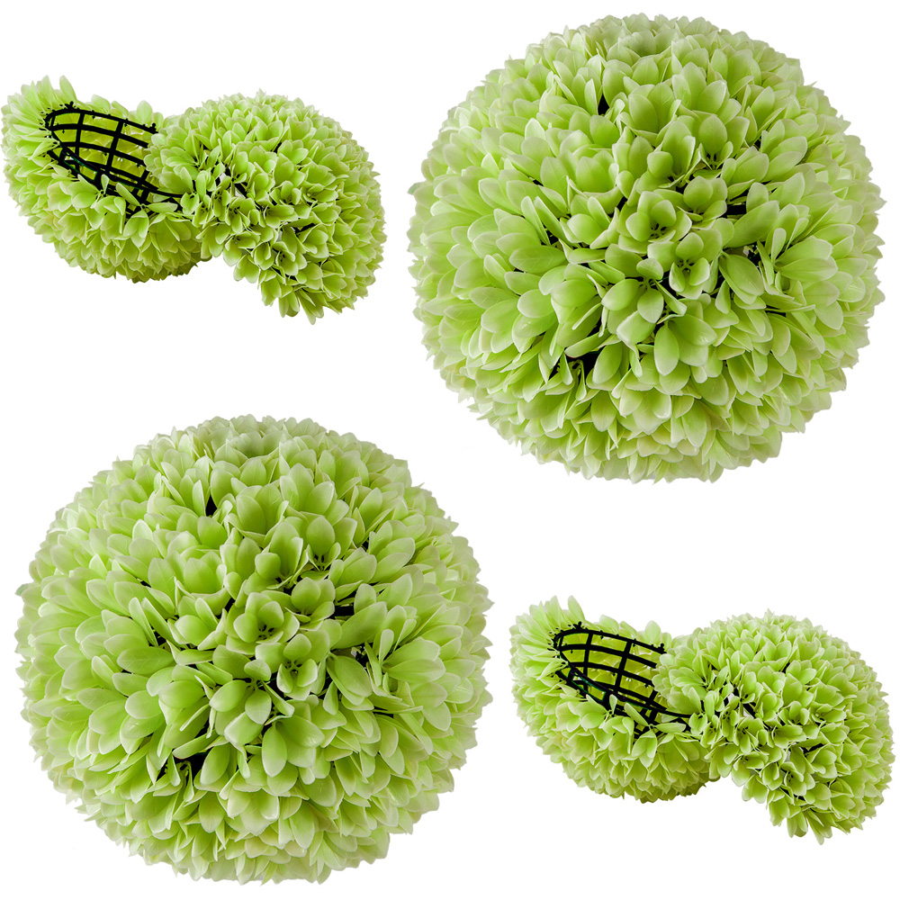 Costway 2 Piece Green Topiary Ball Artificial Plant 28cm Image 3
