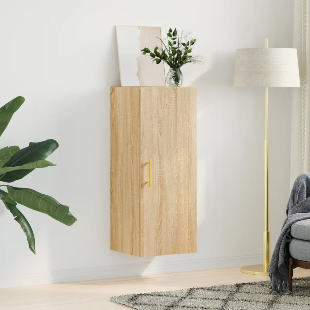 vidaXL Single Door Sonoma Oak Wall Mounted Narrow Cabinet Image 3