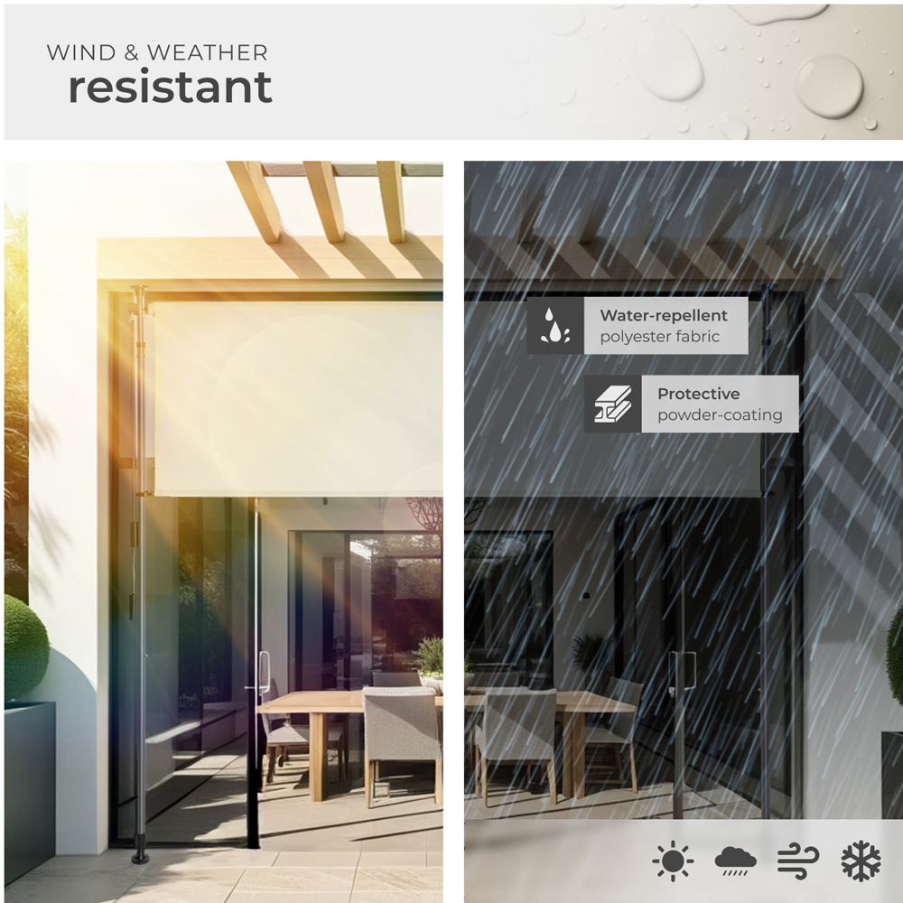 tectake Taija Beige Retractable Awning with Hand Crank 3.1 x 1.58m Image 5