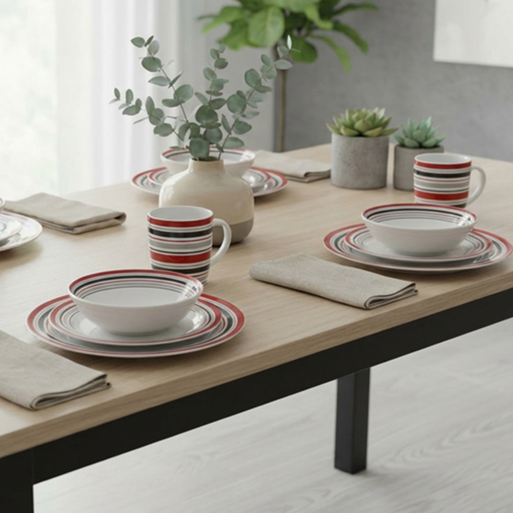 Waterside Brompton Burgundy 12 Piece Dinner Set Image 2