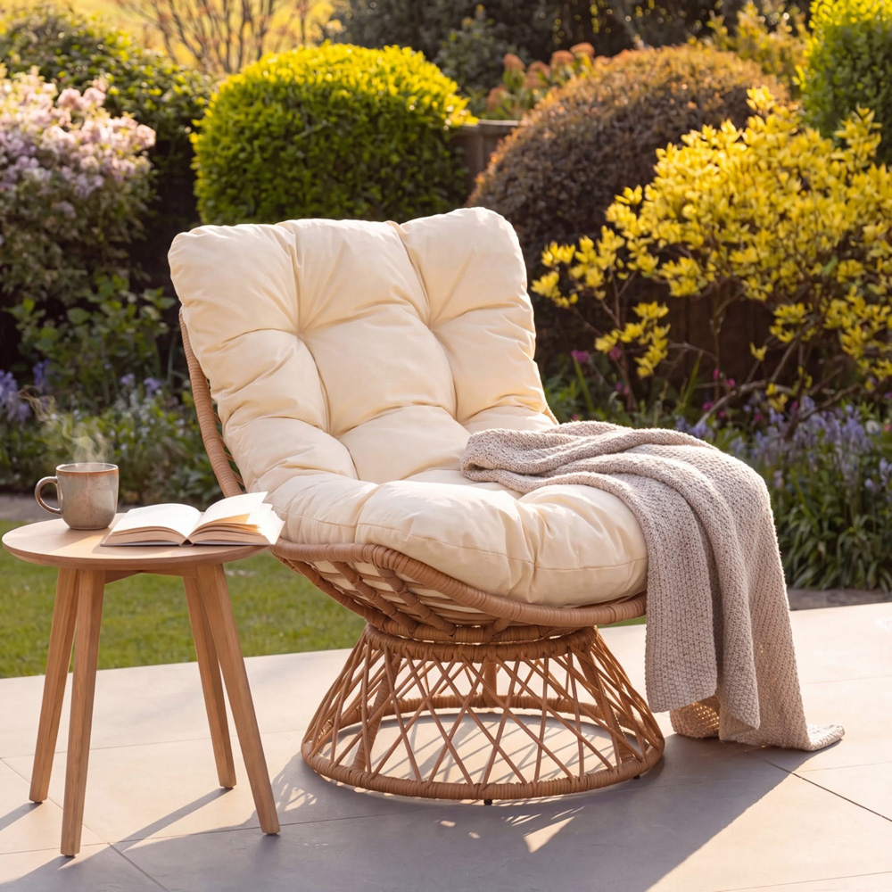 Artemis Home Arden Cream Swivel Papasan Chair Image 2