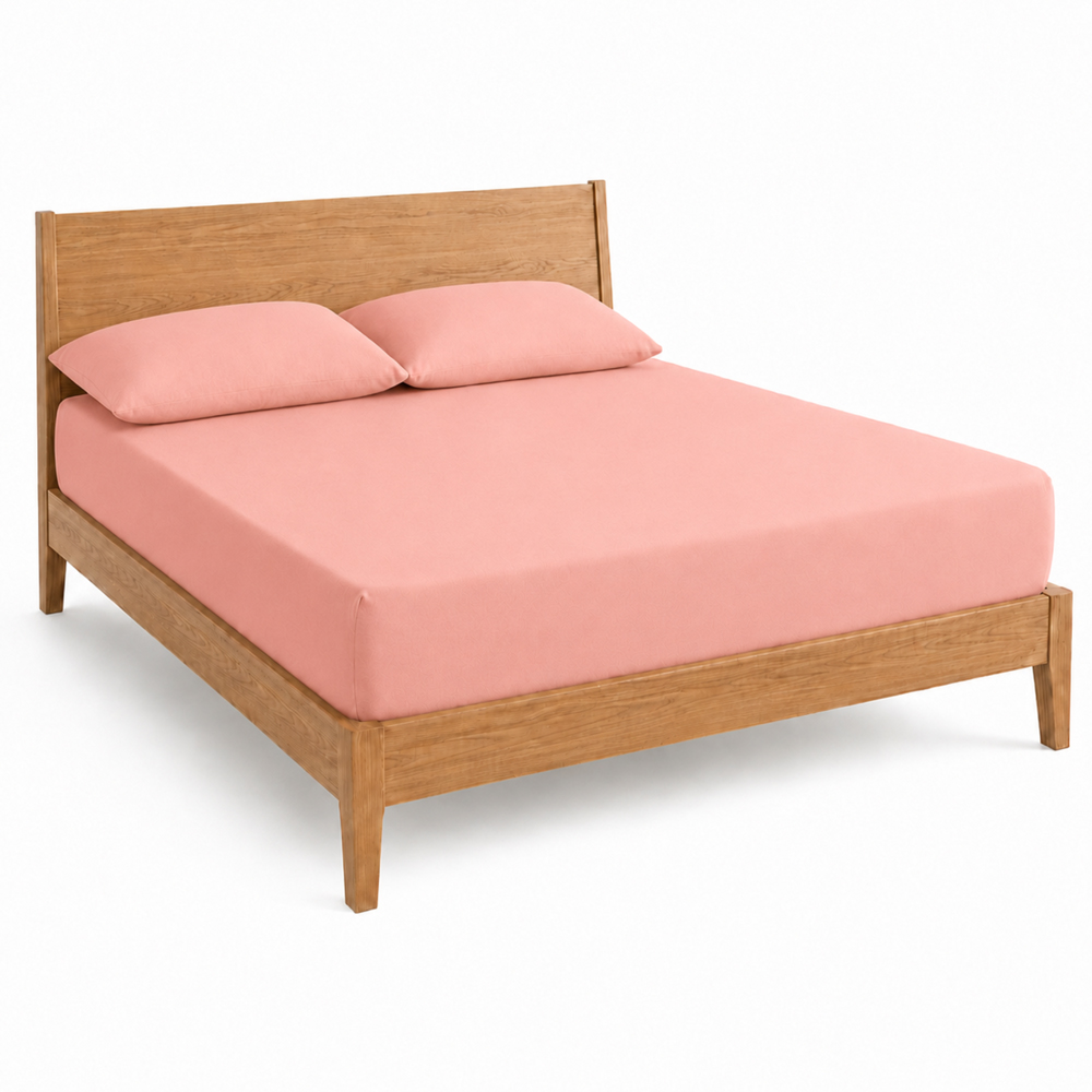 MHG Living Single Blush 30cm Deep Pocket Fitted Sheet with 2 Pillowcase Image 2