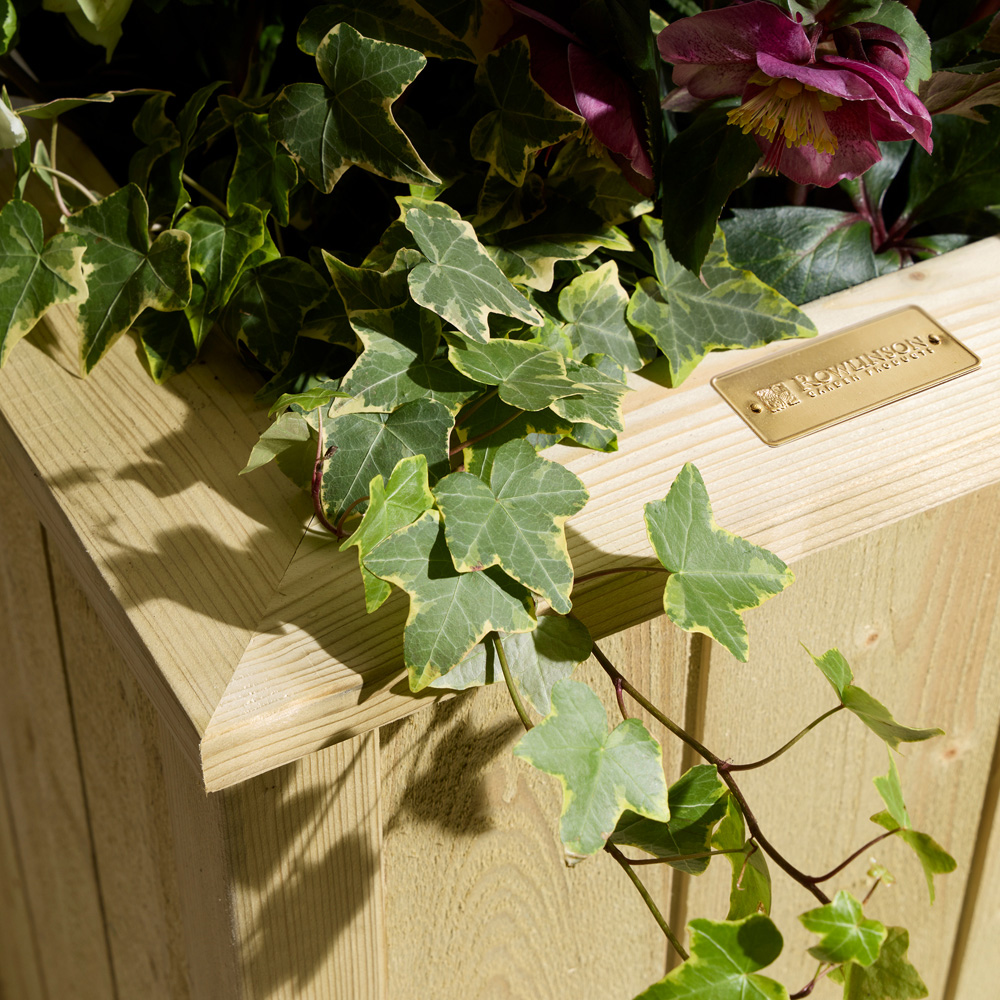 Rowlinson Signature Heritage Natural Wooden Tall Garden Planter 78 x 43 x 43cm Image 3