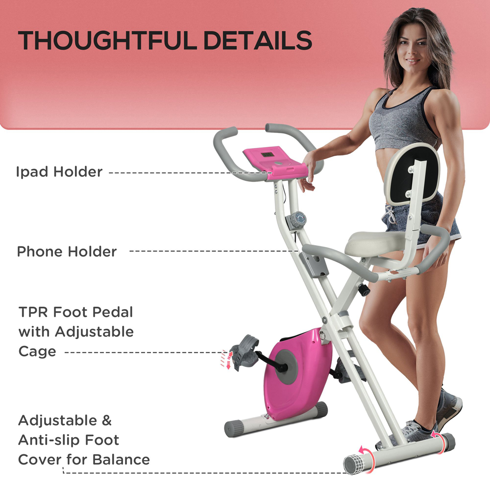 HOMCOM Magnetic Resistance Folding Exercise Bike Image 3