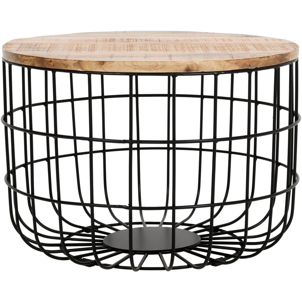 Brooklyn Surrey Solid Wood and Metal Wire Coffee Table Image 4