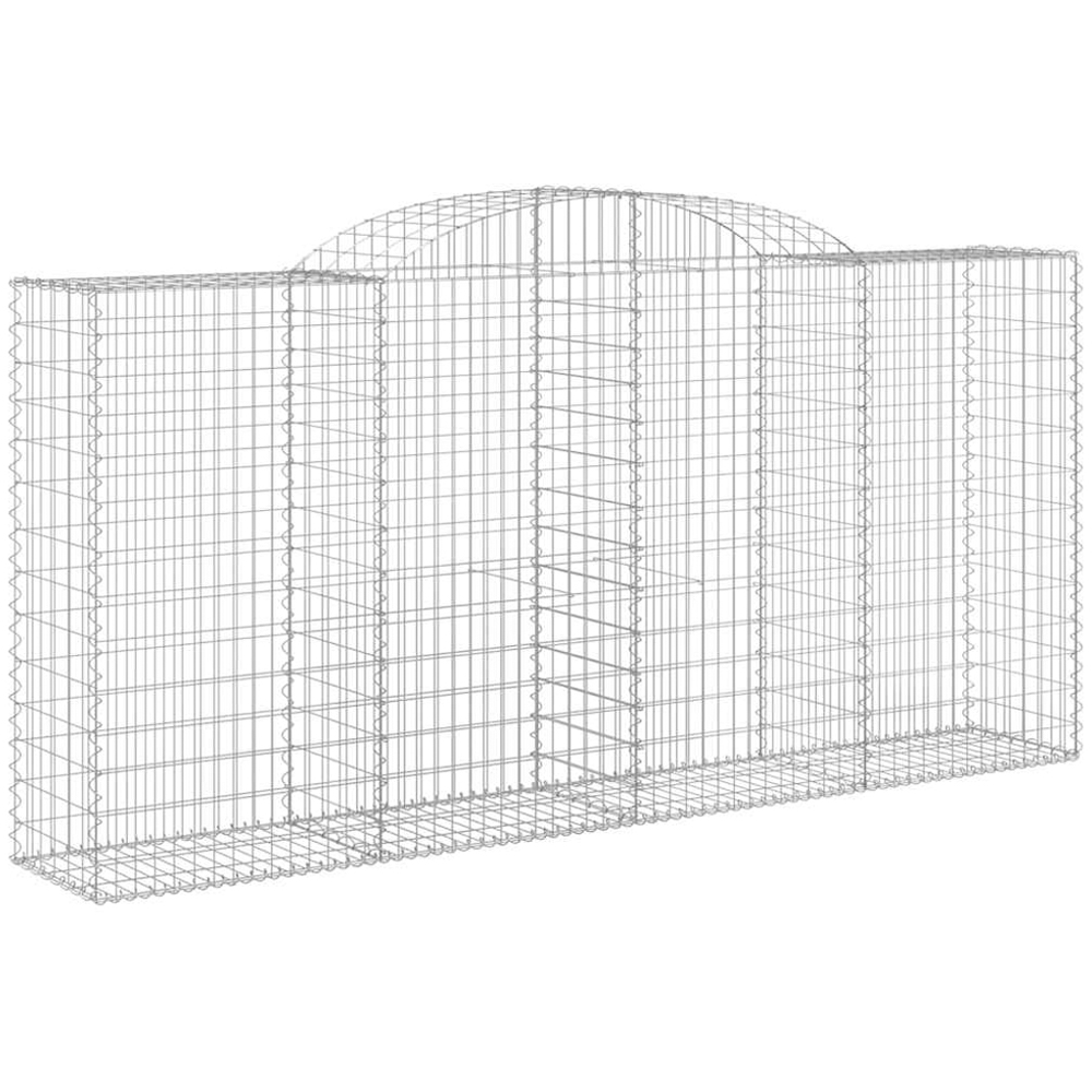 vidaXL Silver Galvanised Iron Arched Gabion Basket 300 x 50 x 140/160cm 13 Pack Image 1