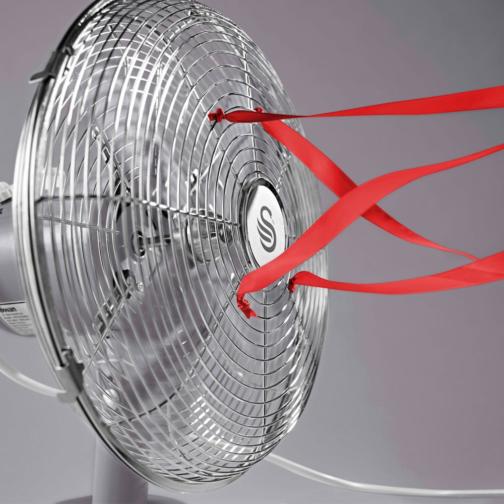 Swan Retro Grey Desk Fan 12 inch Image 8