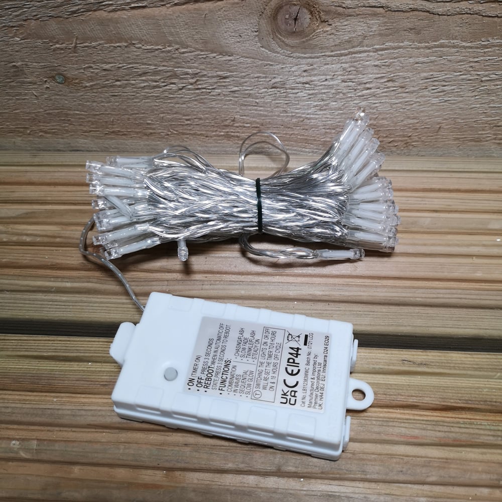 Premier TimeLights 100 Multicolour LED Multi-Function Clear Cable String Light 10m Image 2