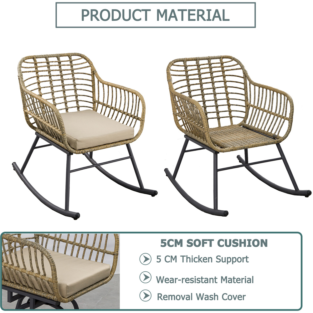 Furniture One 2 Seater Rattan Garden Rocking Lounge Set Image 5