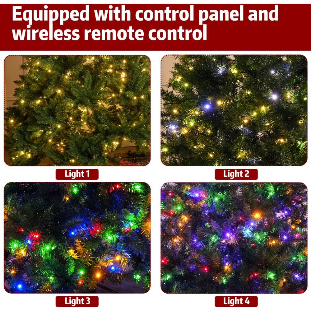 Abrihome Pre-Lit Green Artificial Christmas Tree 7ft Image 8